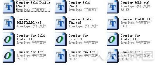 Courier new字体等共19款打包