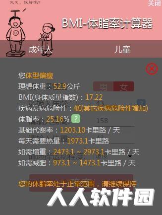 BMI计算器(体脂率计算器)
