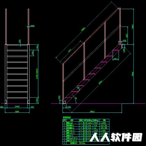 斜钢梯生成器