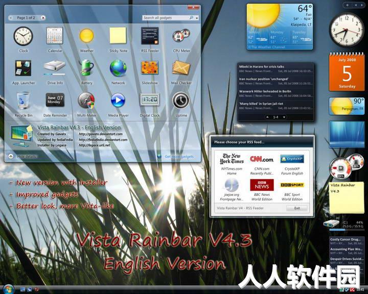 Rainmeter桌面美化工具