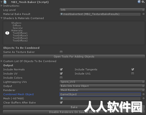 unity游戏插件Mesh Baker