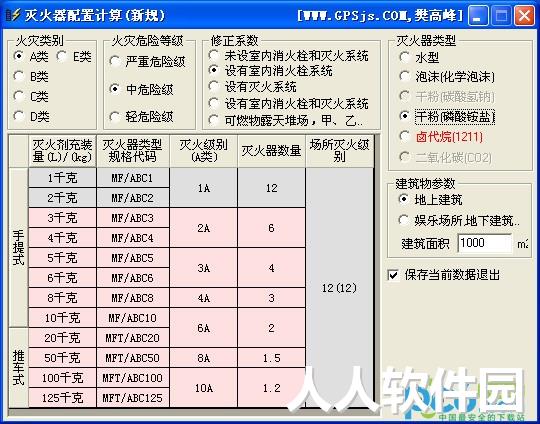灭火器配置计算