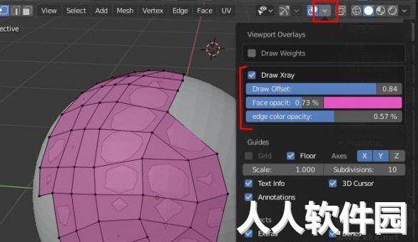 [Blender插件]Draw Xray顶部面片选择插件