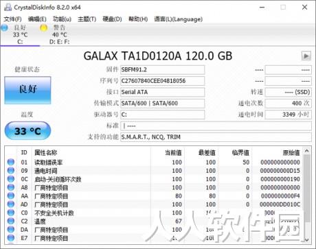 硬盘信息检测工具(CrystalDiskInfo)