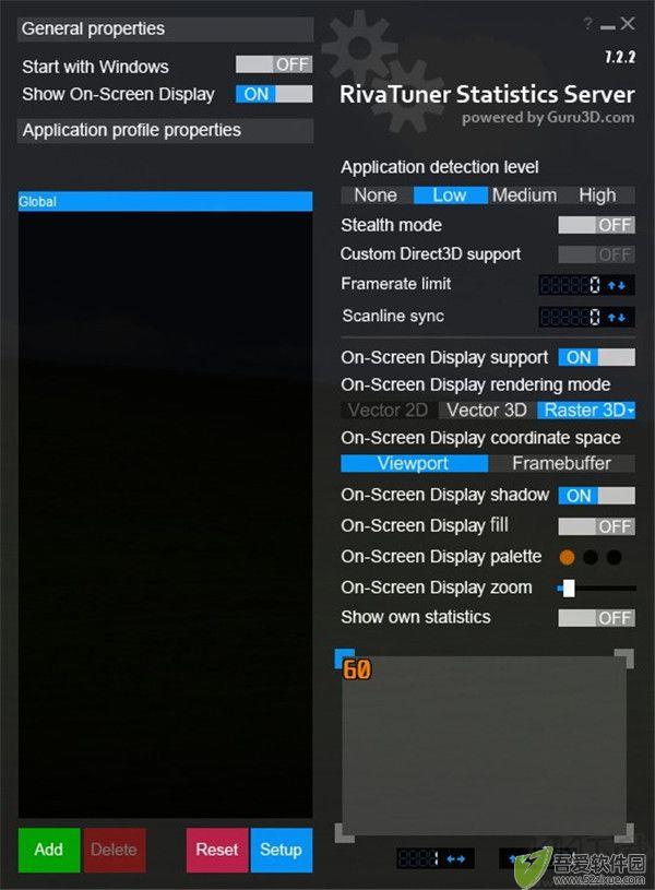 Rivatuner Statistics Server(显卡超频锁帧工具)